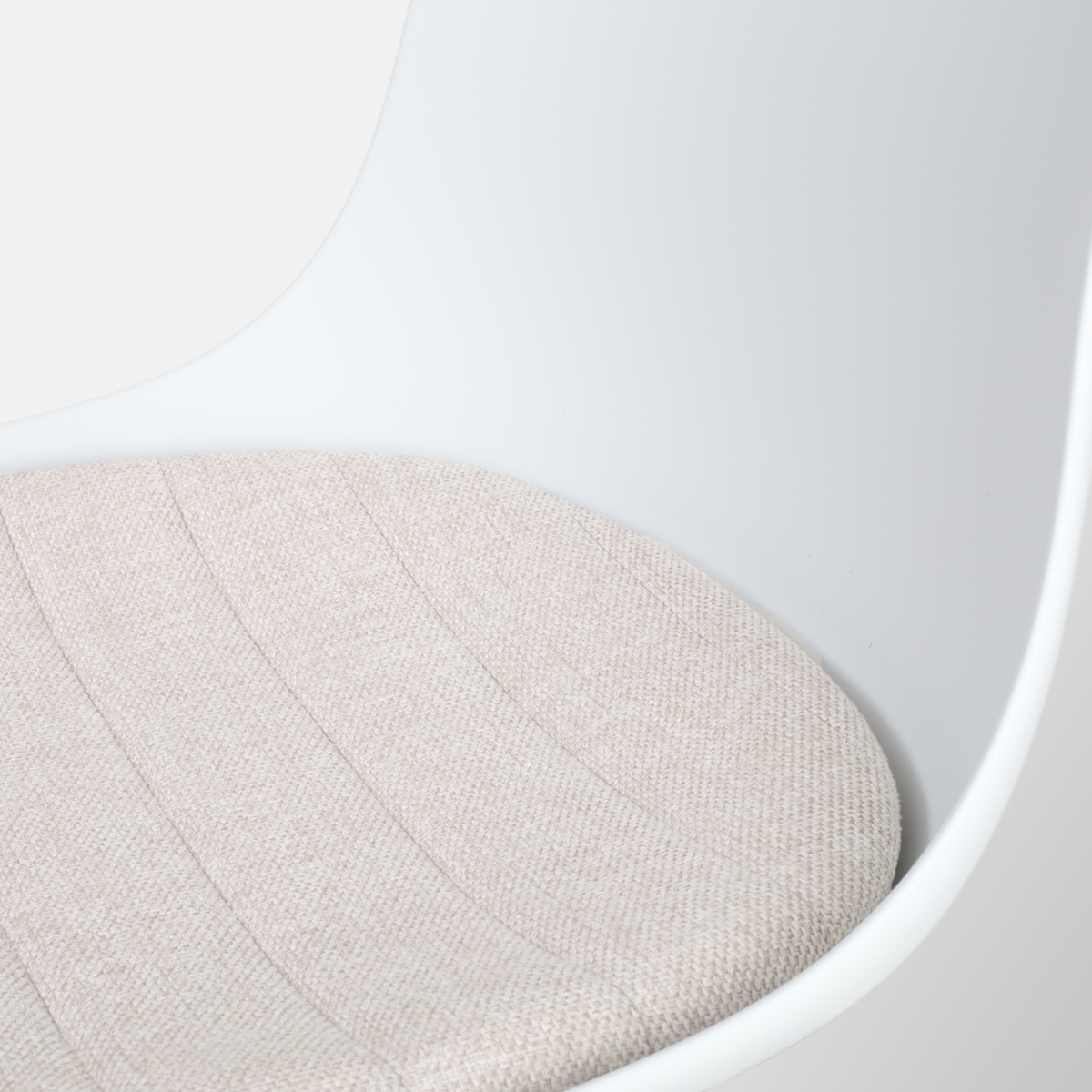 Nino-Liv barkruk wit met beige zitkussen - zwart onderstel - 75 cm