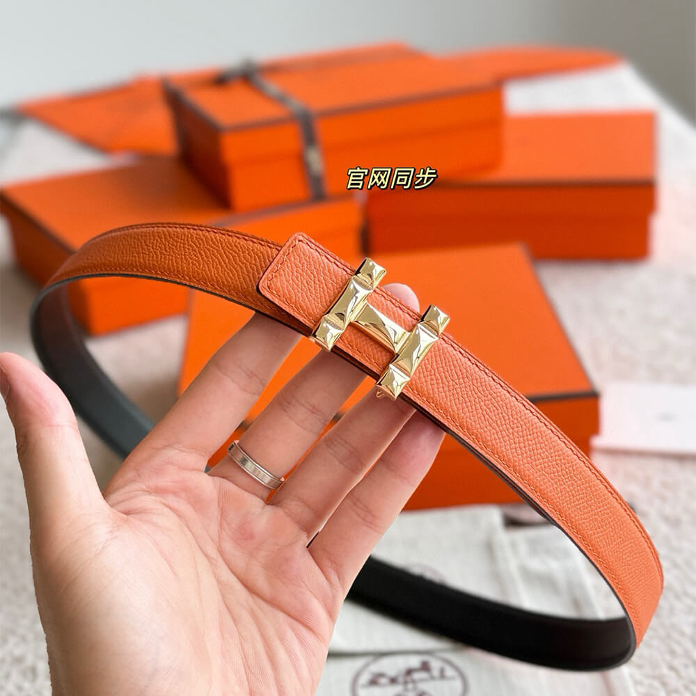 H Infini belt buckle   Reversible leather strap 24 mm - Top Club