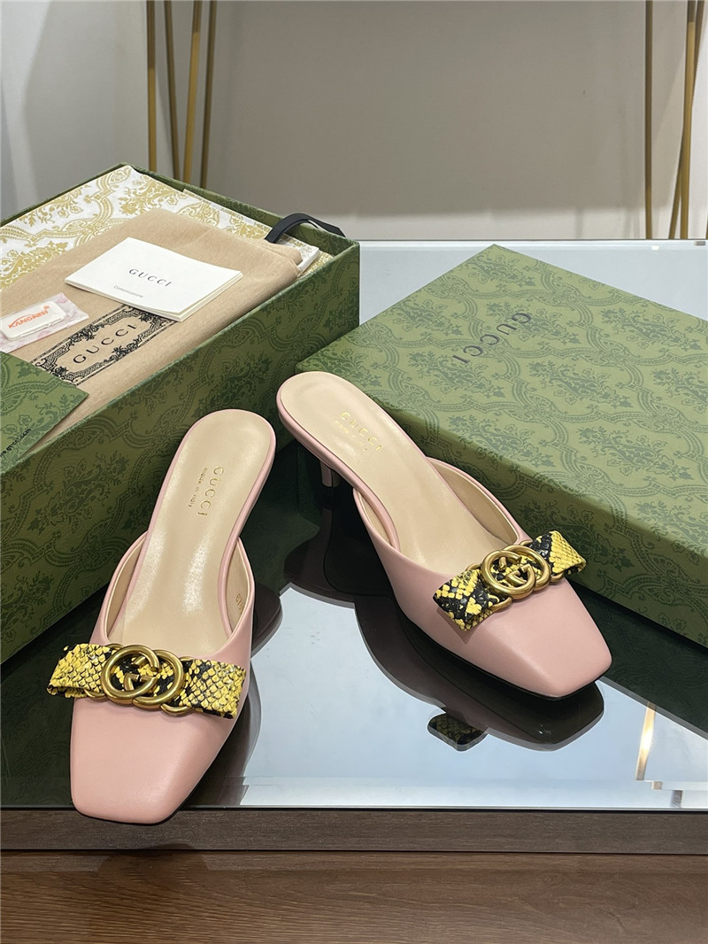 gucci early autumn cat heel Muller slippers - Sneaker Replica Workshop