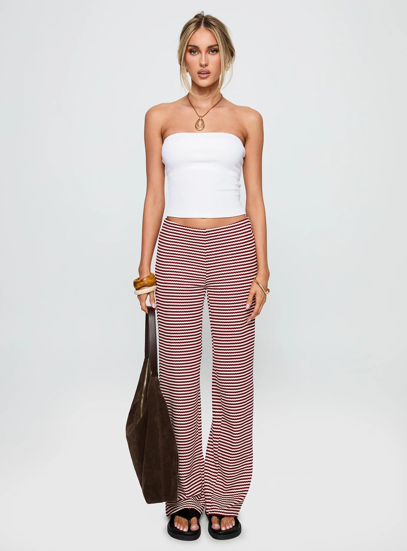 Next To Me Lounge Pant Red / White Stripe