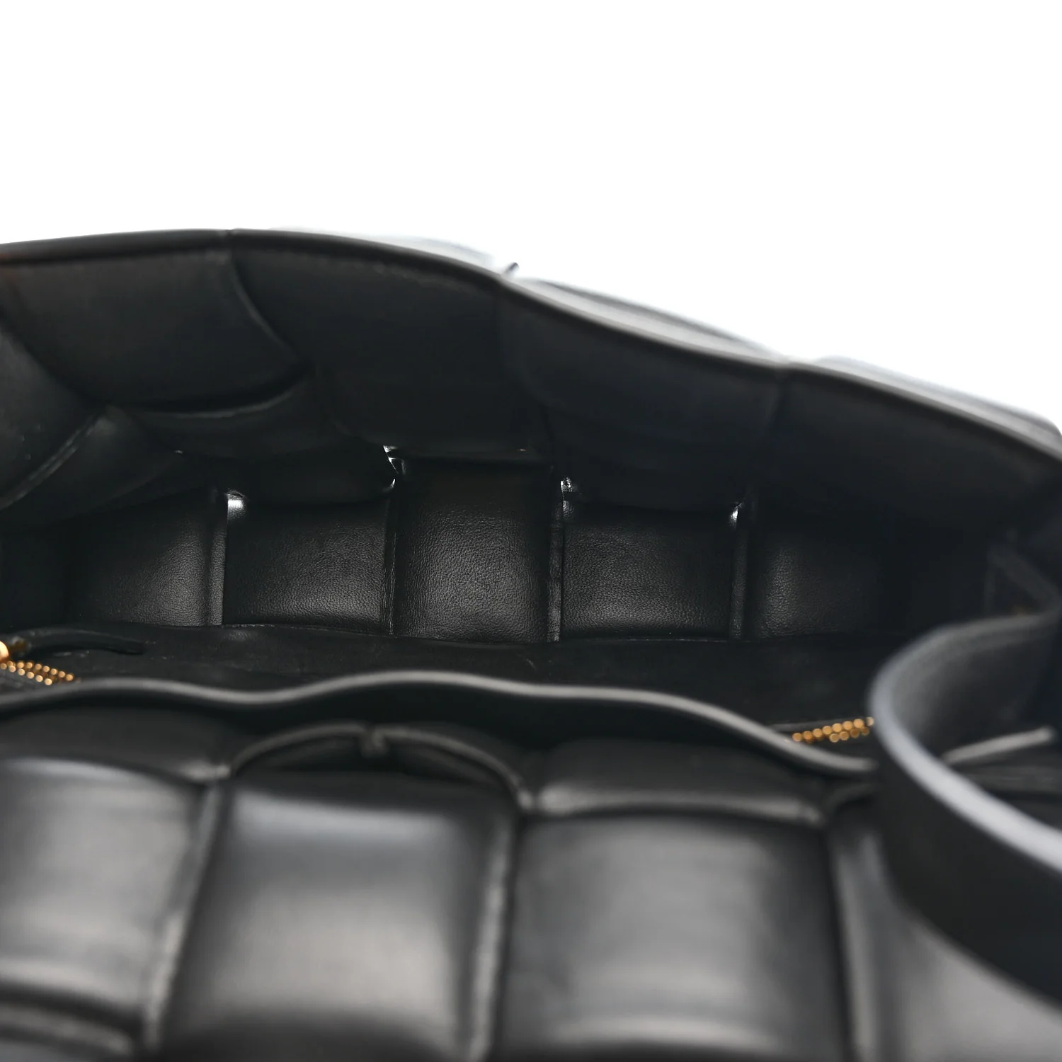 Nappa Maxi Intreccio Padded Cassette Crossbody Bag Black - Top Club