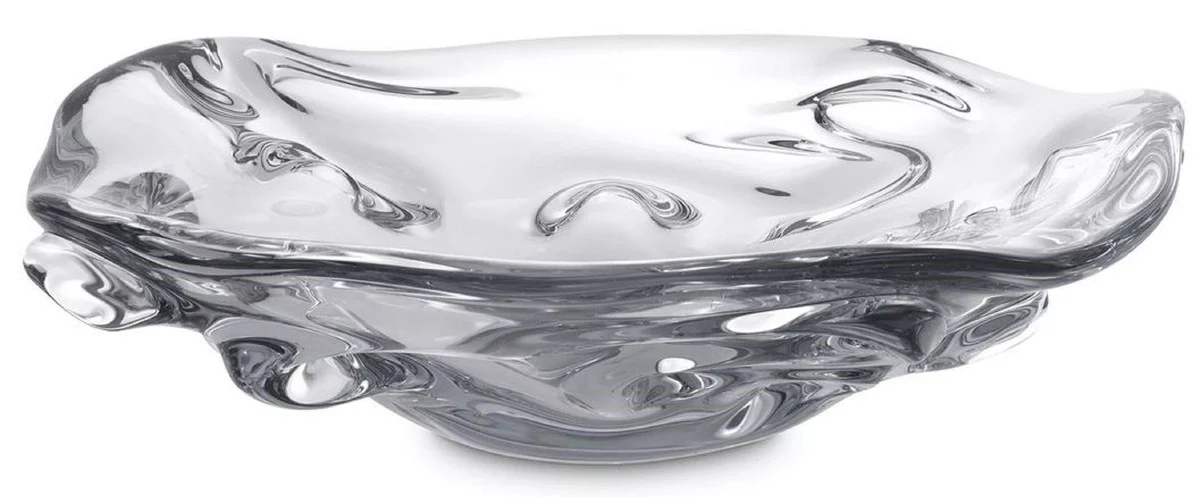 Luxury glass bowl Ø 34 x H. 8 cm - mouth-blown decorative glass fruit bowl - glass decorative accessories - luxury collection