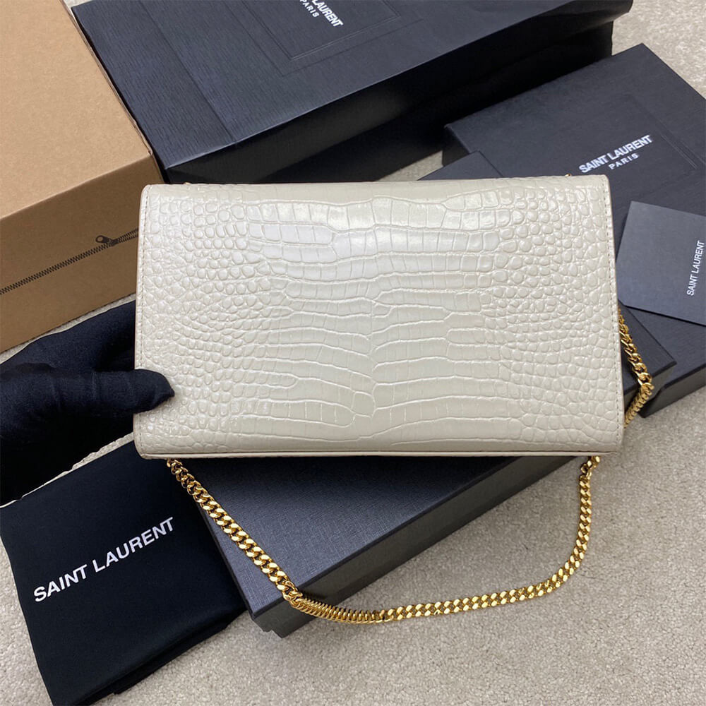 YSL kate medium tassel in crocodile-embossed leather - Top Club