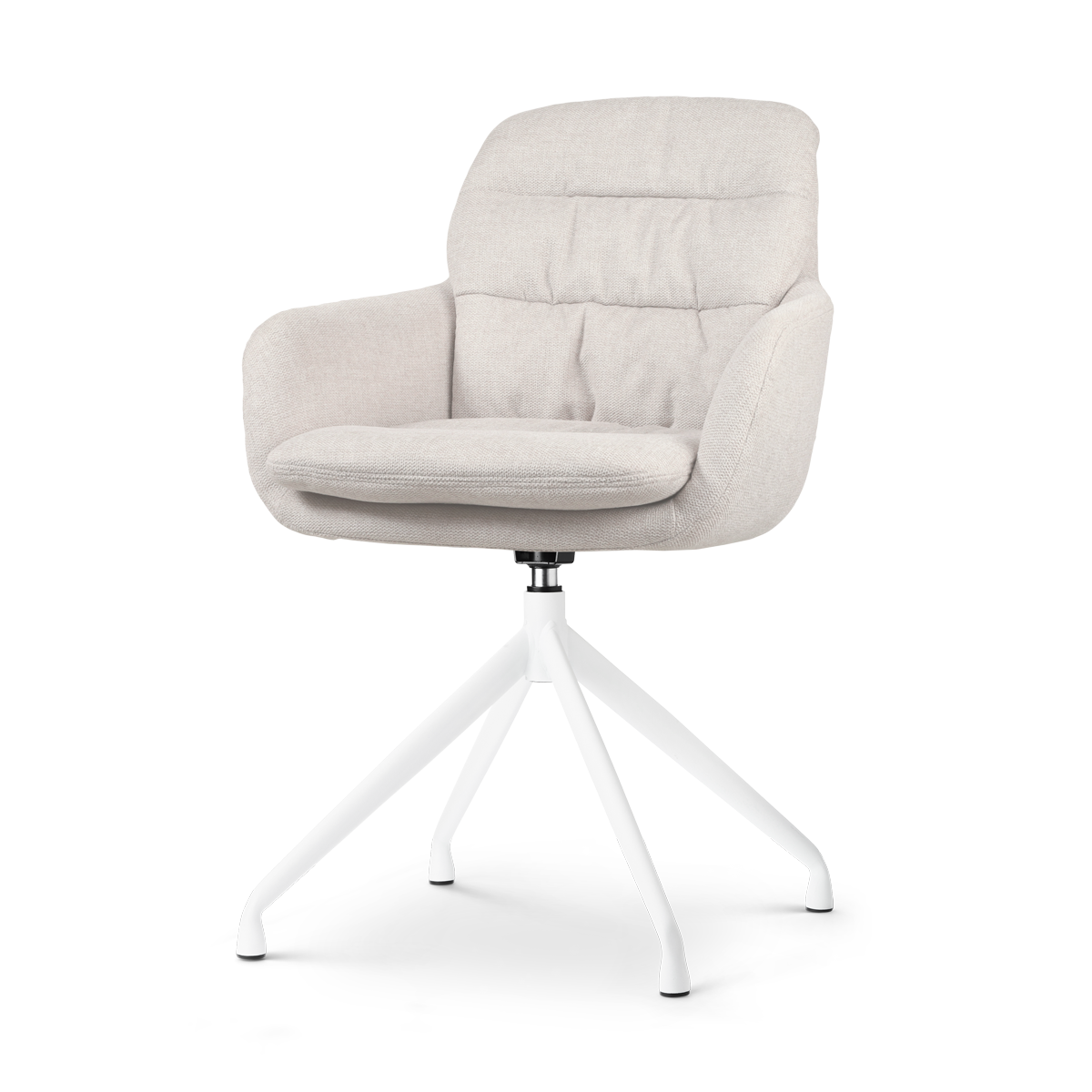 Eetkamerstoel Nola-Mia beige - wit onderstel