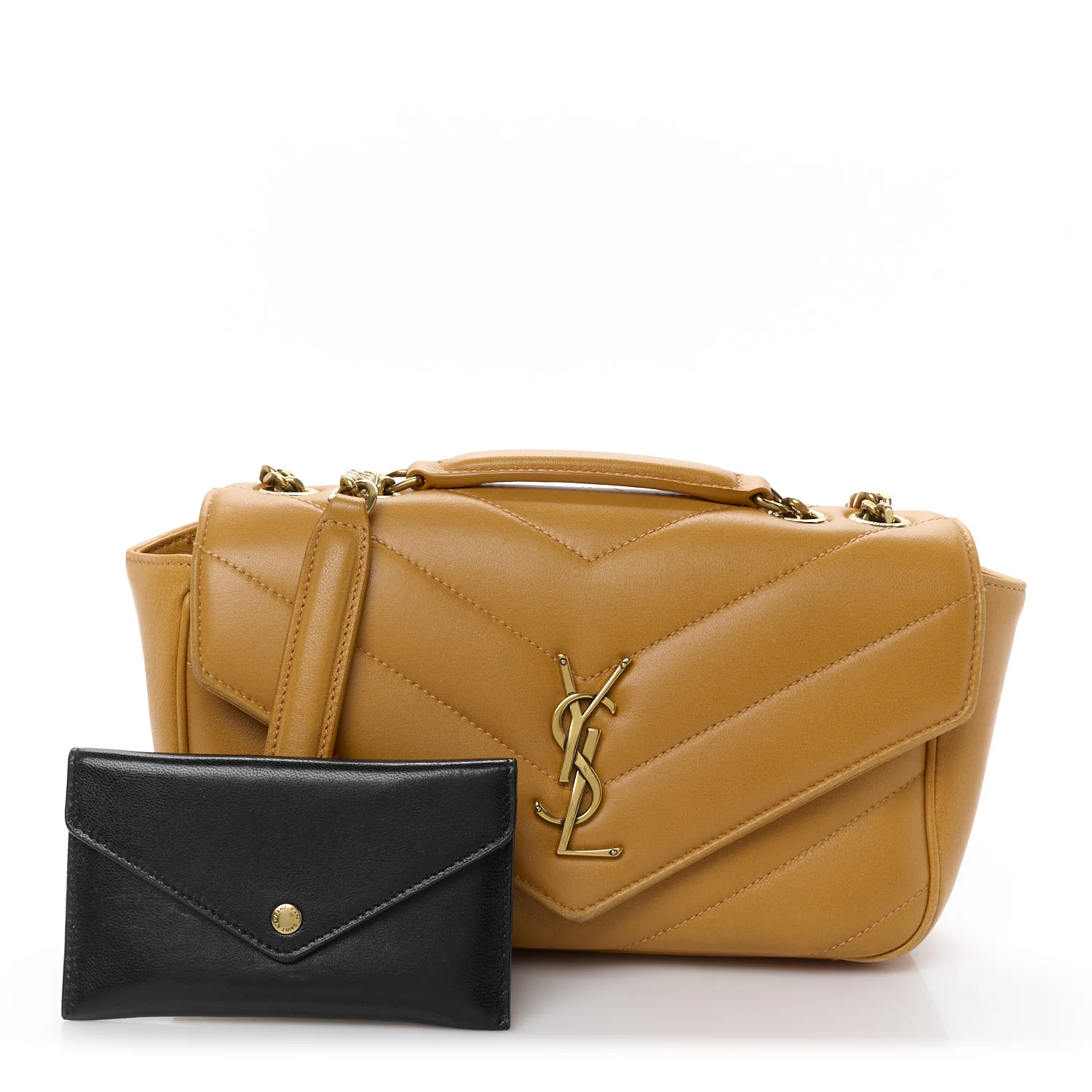 Lambskin Chevron Quilted Small Loulou Bag Sunflower - Top Club