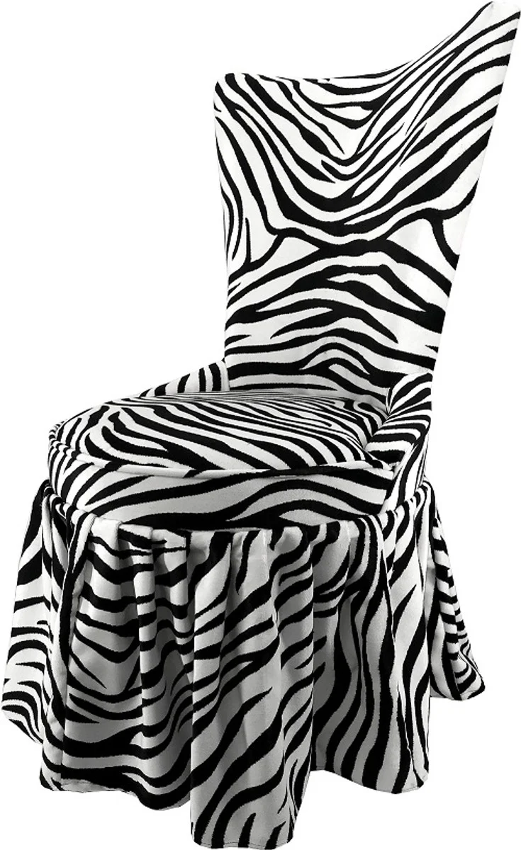 Pompöös by Luxus Baroque Castle Dining Room Chairs Zebra Black / White - Pompöös Baroque Chairs designed by Harald Glööckler - 6 Dining Room Chairs - Baroque Furniture