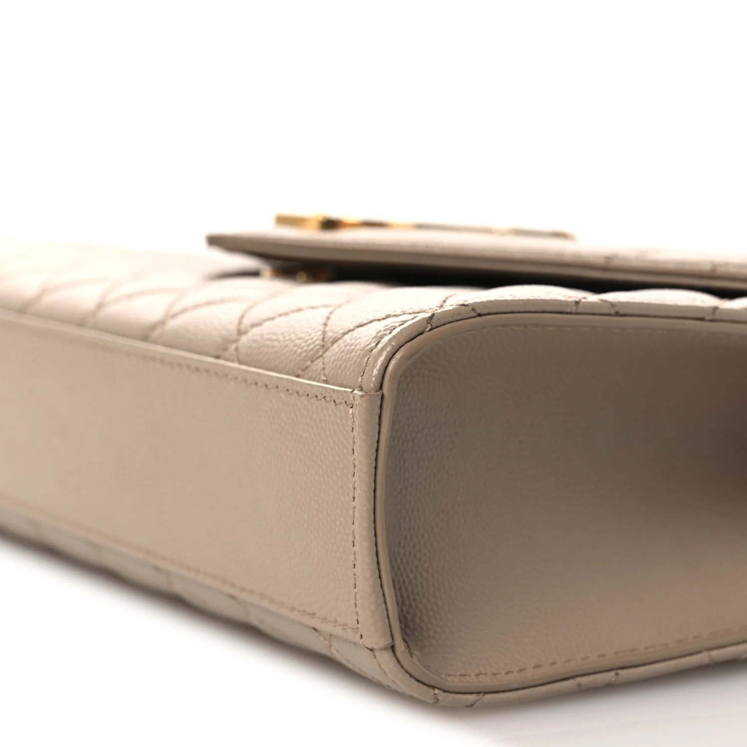 Grain De Poudre Textured Mixed Matelasse Medium Triquilt Monogram Satchel Dark Beige - Top Club