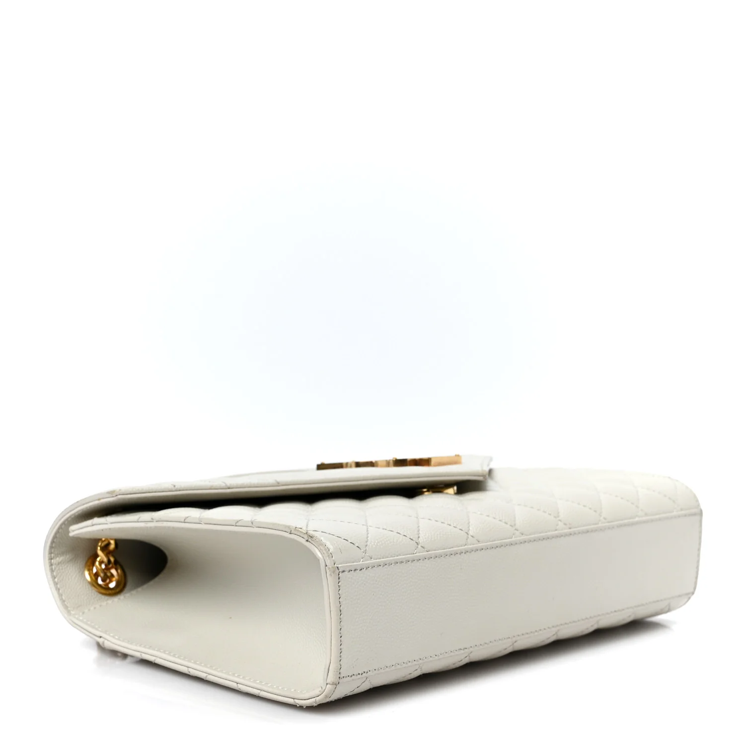 Grain De Poudre Textured Mixed Matelasse Medium Triquilt Monogram Satchel Crema Soft - Top Club