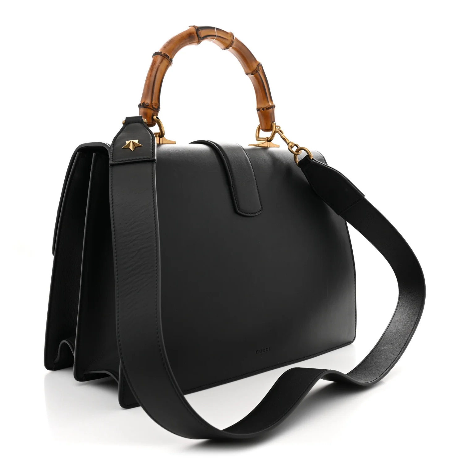 Calfskin Bamboo Web Large Dionysus Top Handle Bag Black Bright Evergreen Hibiscus Red