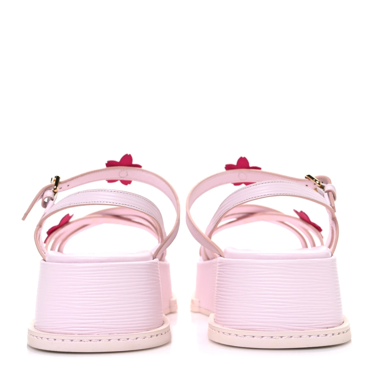 LV X TM Cherry Blossom Calfskin Maya Flatform Sandals 40 Light Pink - Top Club