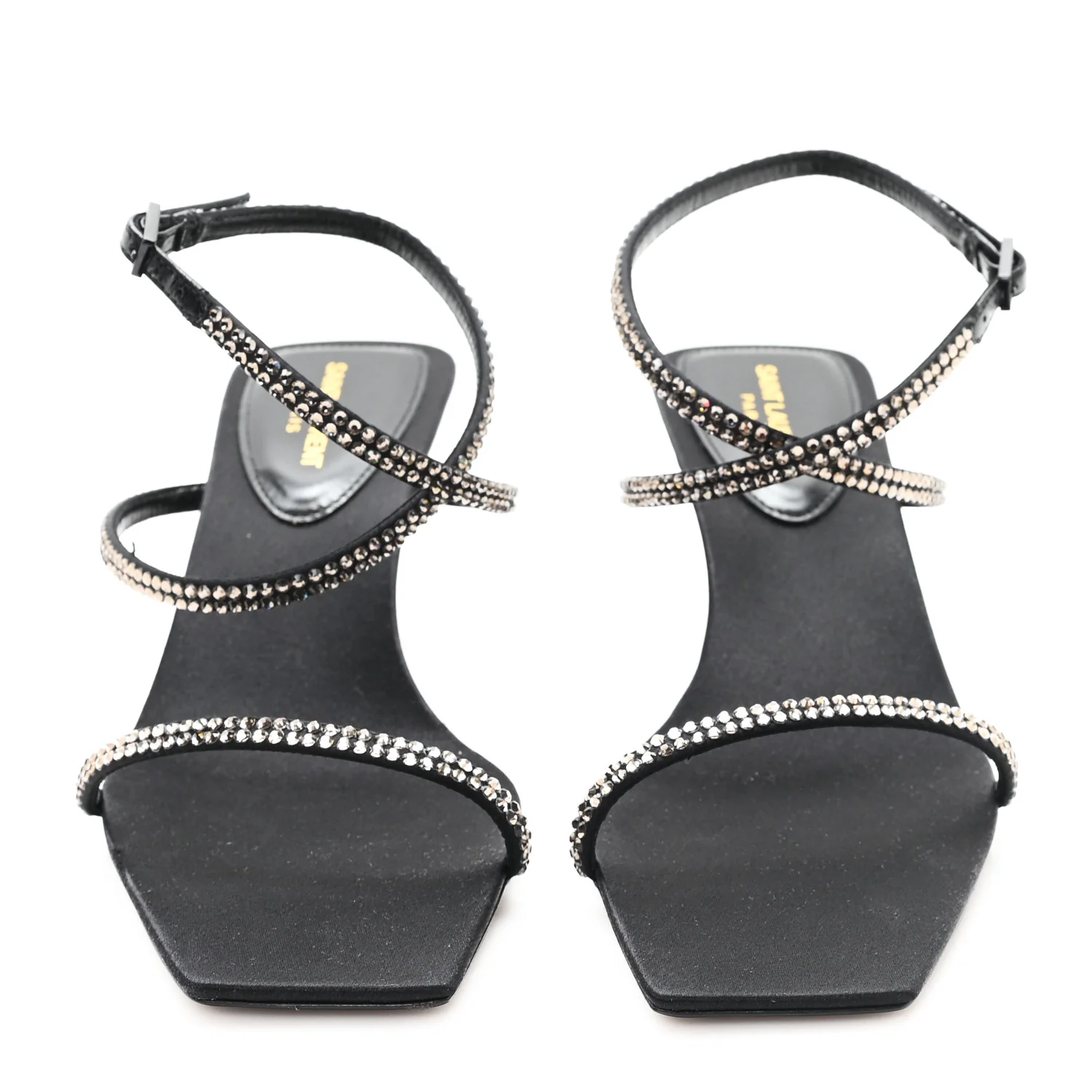Crepe Satin Baliqua 55 Vett Ankle Strap Sandals 36.5 Black - Top Club