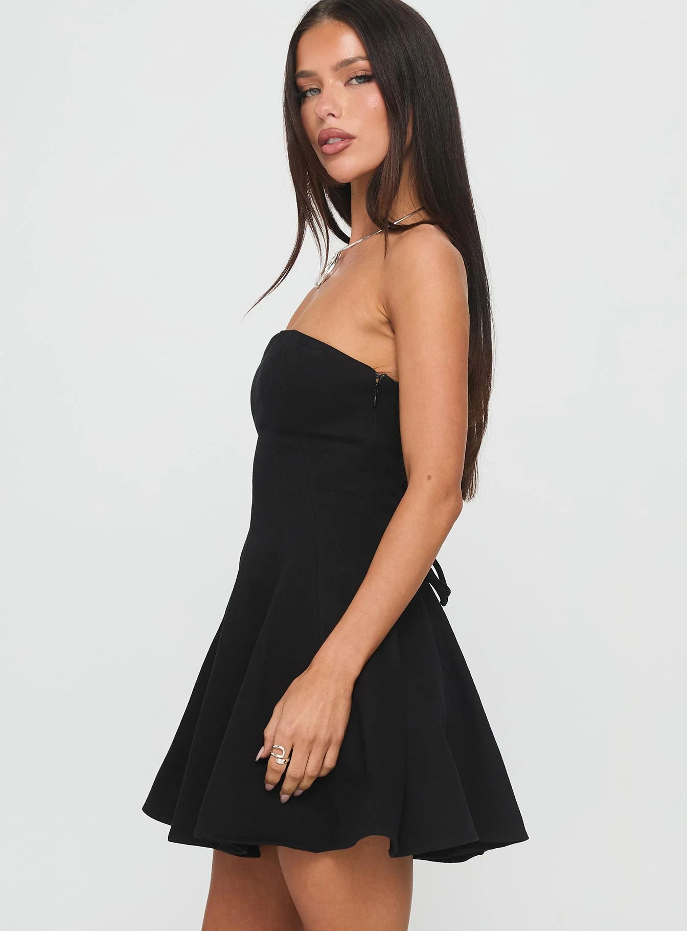 Zavira Strapless Playsuit Black