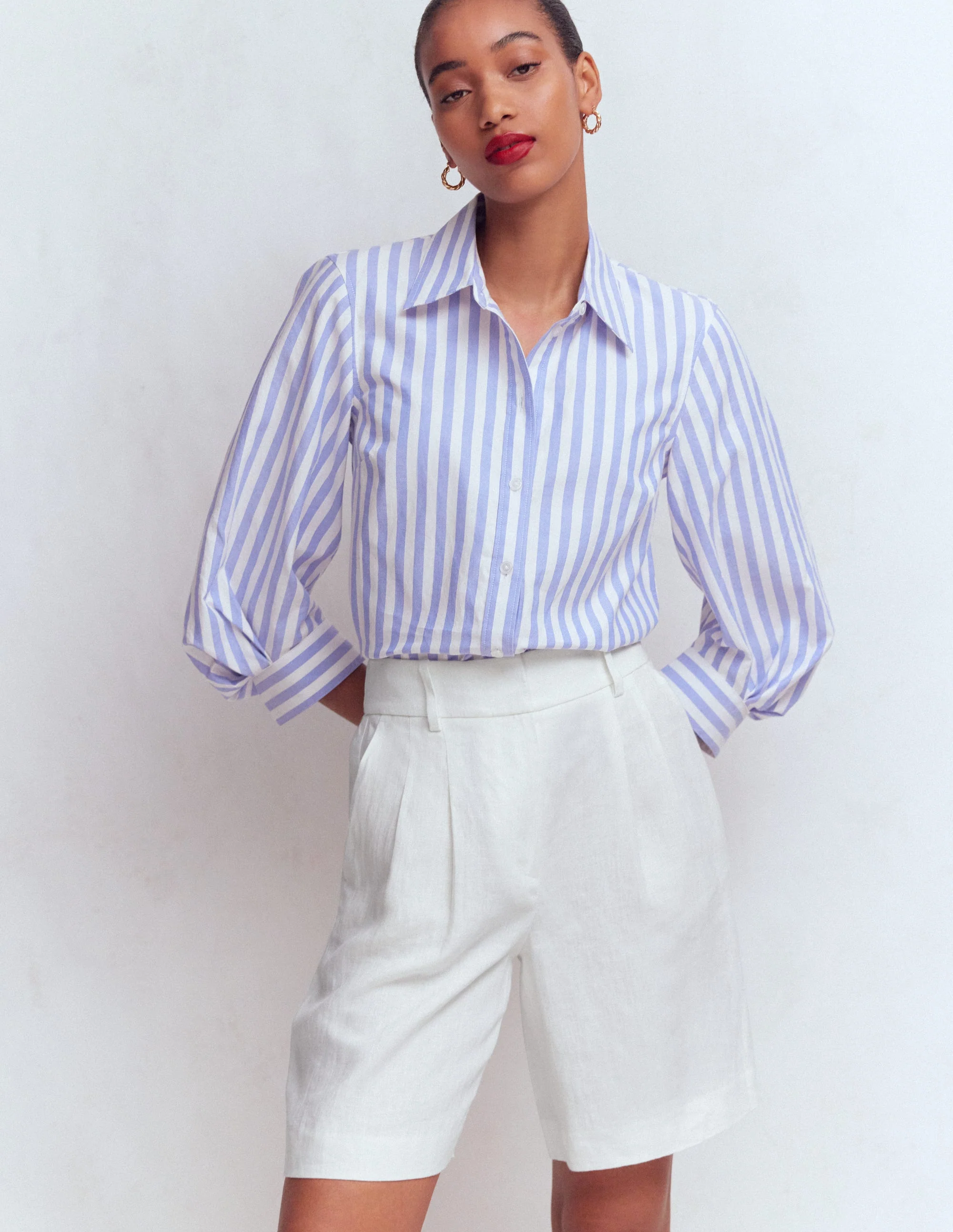 Kensington Leinenshorts-Weiß