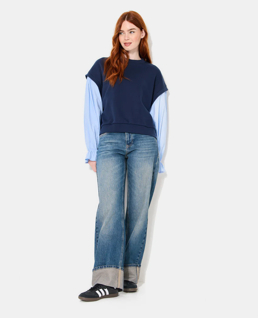 Pimkie Sweat avec manches chemise effet 2 en 1