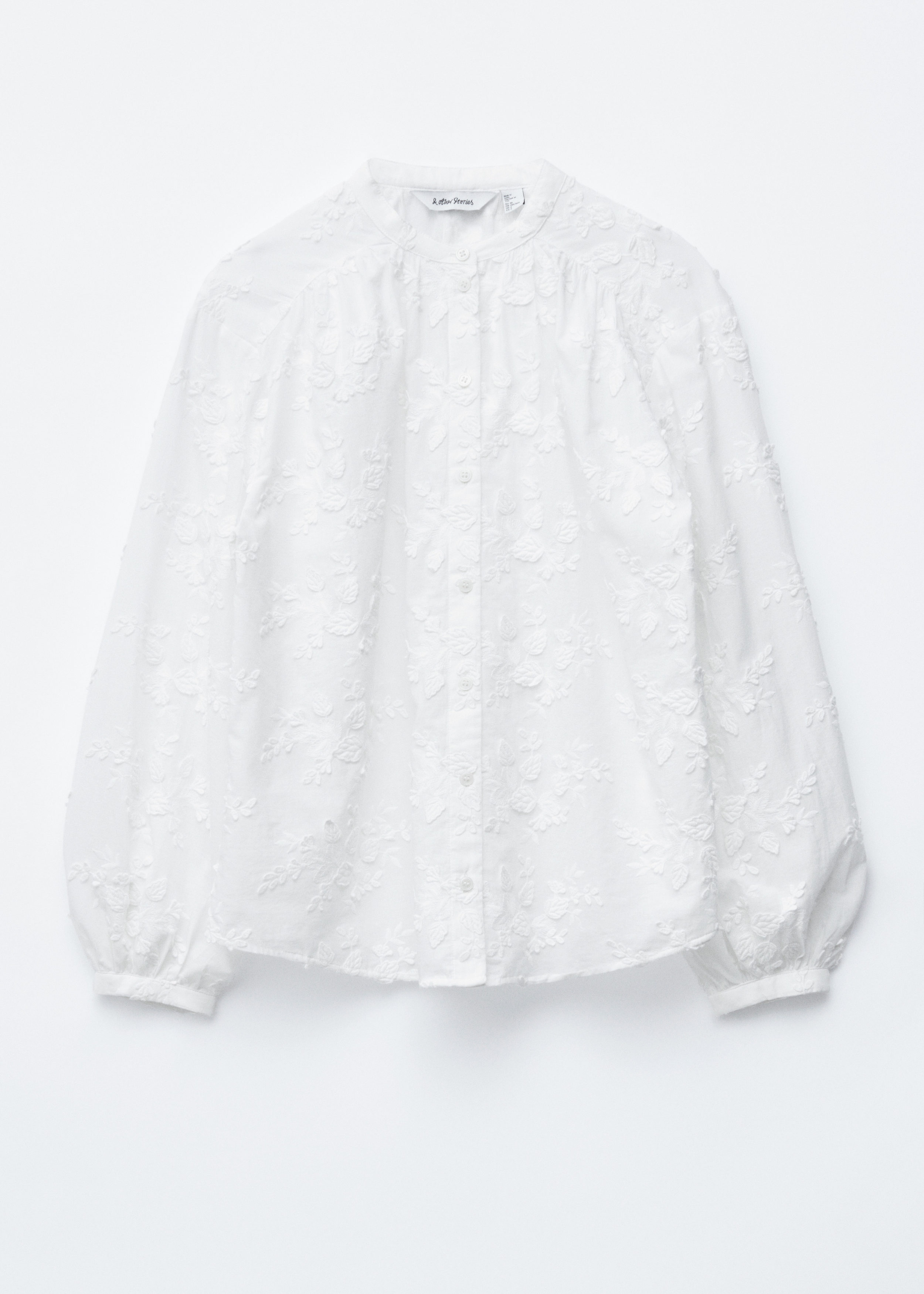 & Other Stories VOLUMINOUS FLORAL-APPLIQUÉ BLOUSE
