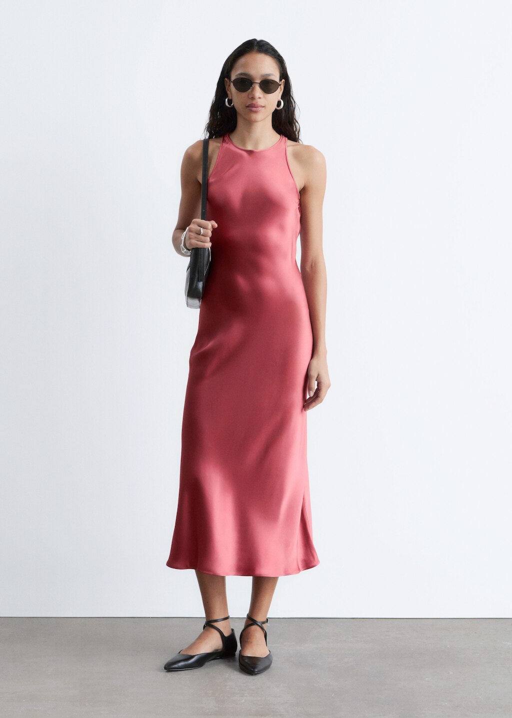 & Other Stories SLEEVELESS SATIN MIDI DRESS