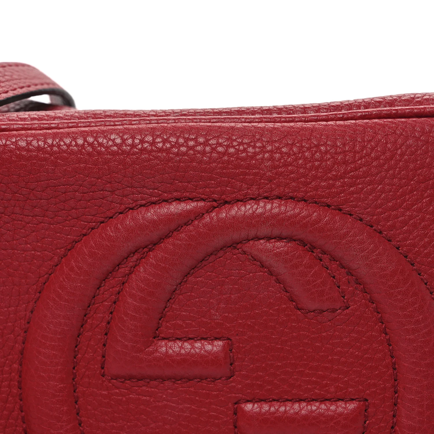 Pebbled Calfskin Small Soho Disco Bag Vibrant Red - Top Club