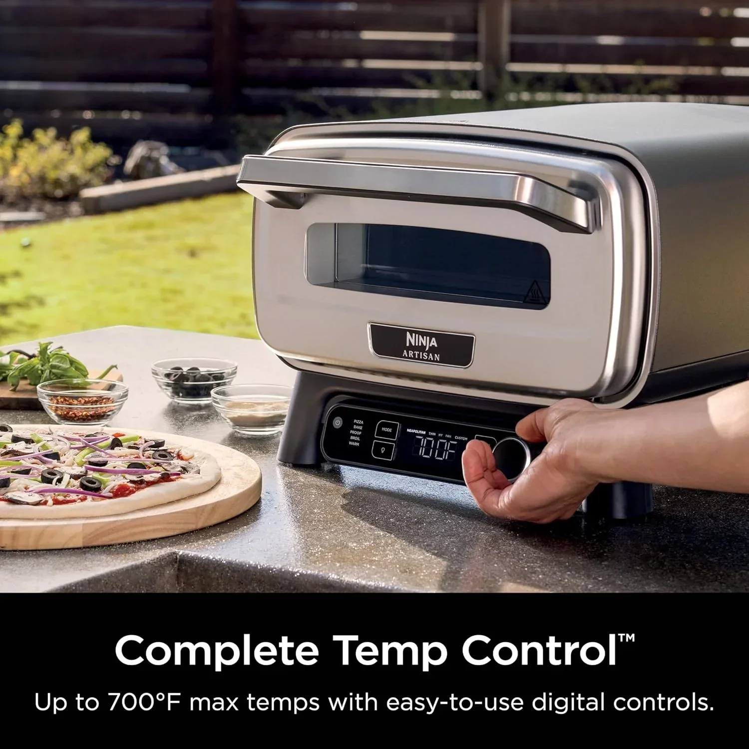 Ninja Artisan Outdoor Pizza Oven 12-inch 3-minute Pizza Neapolitan Thin Crust New York Chicago