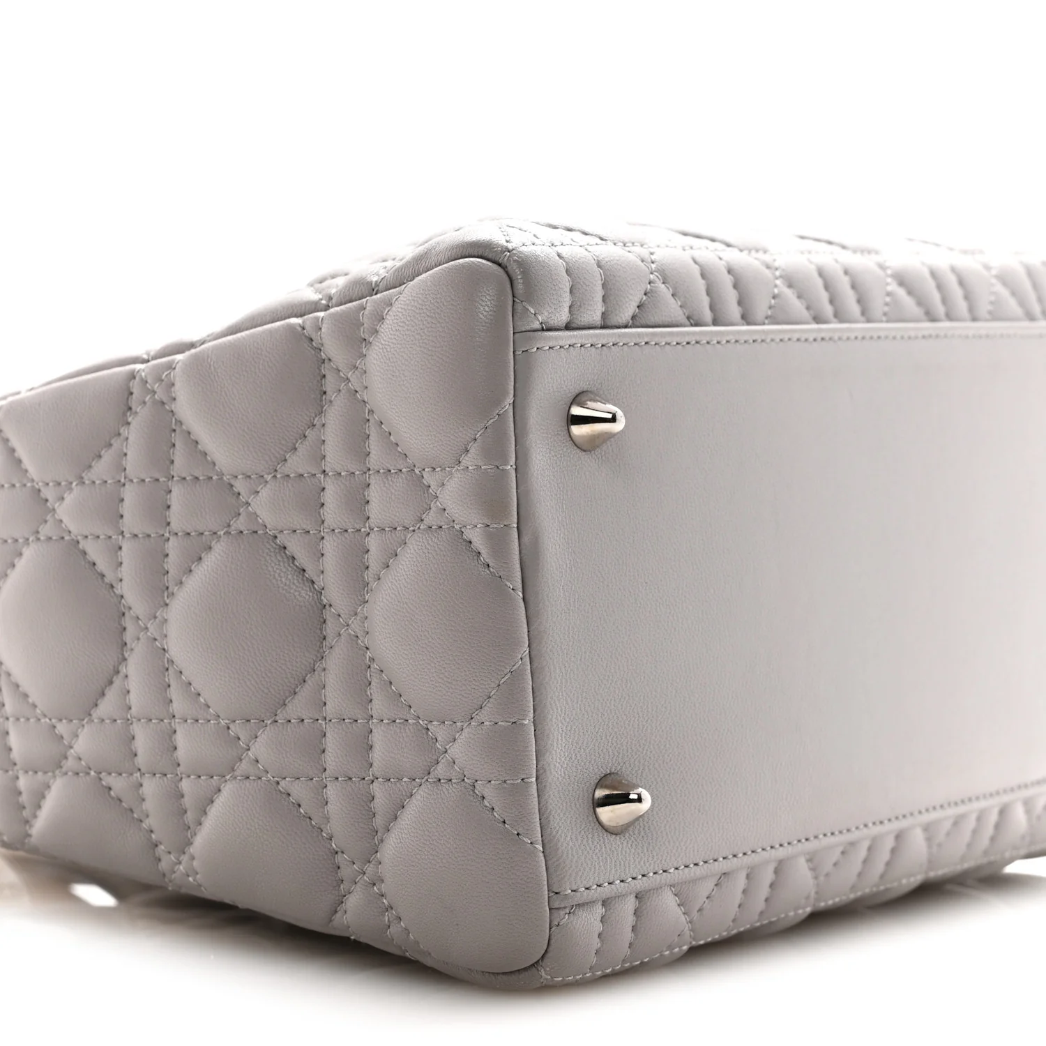 Lambskin Cannage Medium Lady Dior Grey - Top Club