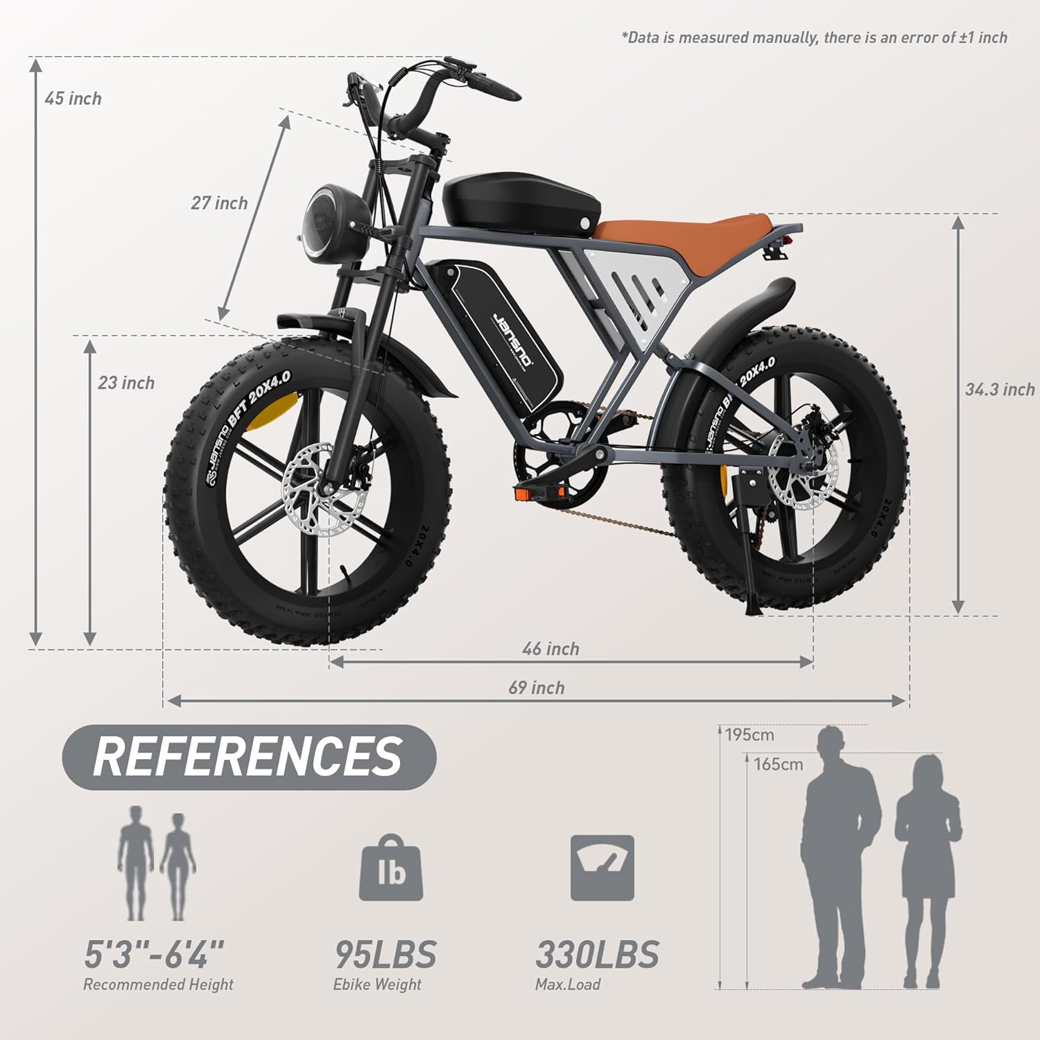 JANSNO Bicicletta Elettrica 20