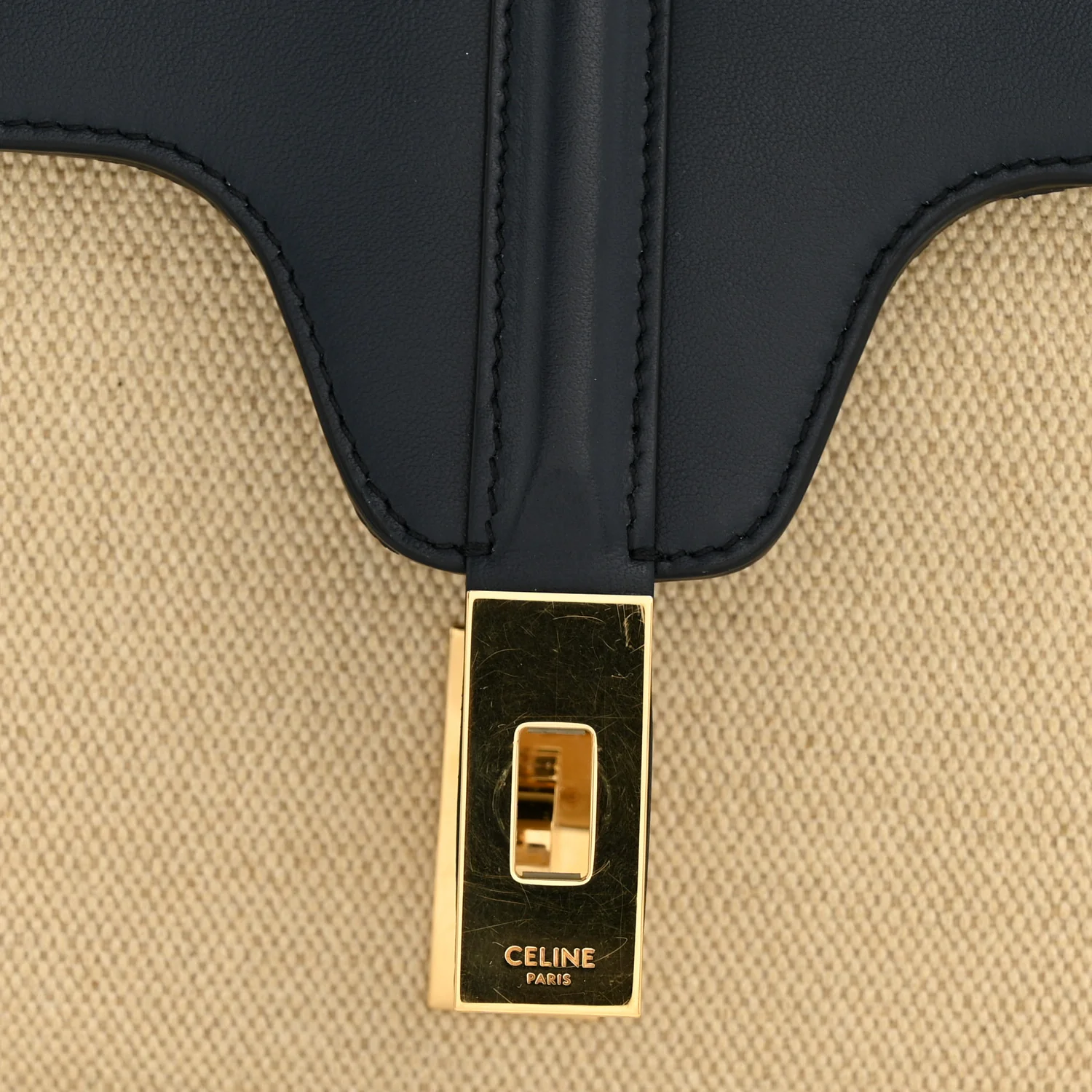 Canvas Calfskin Teen Soft 16 Shoulder Bag Vanilla Navy - Top Club