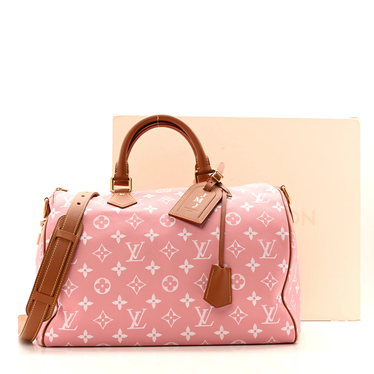 Calfskin Monogram Speedy P9 Bandouliere 40 Pink Sakura - Top Club