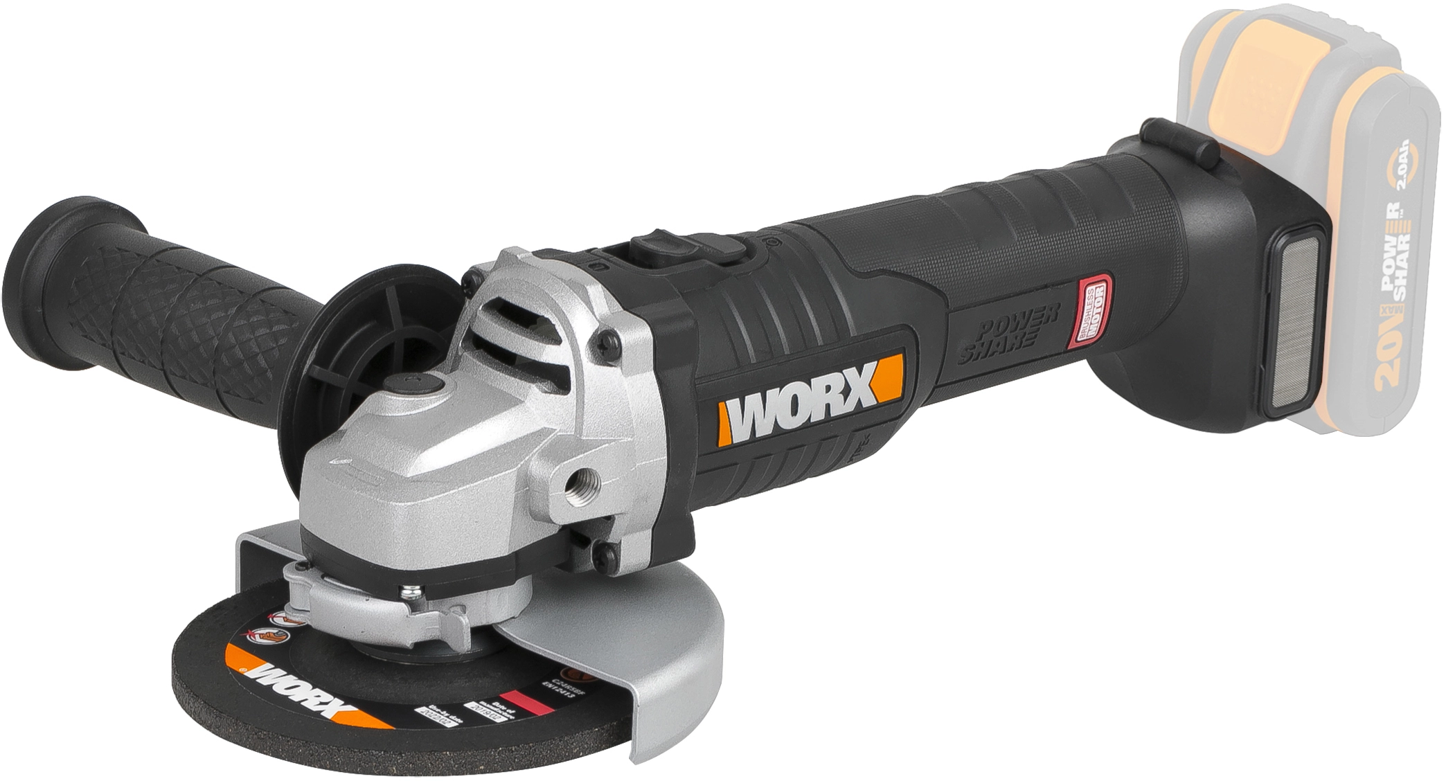 Worx Smerigliatrice angolare a batteria Worx WX812.9 125mm 20V - solo corpo macchina