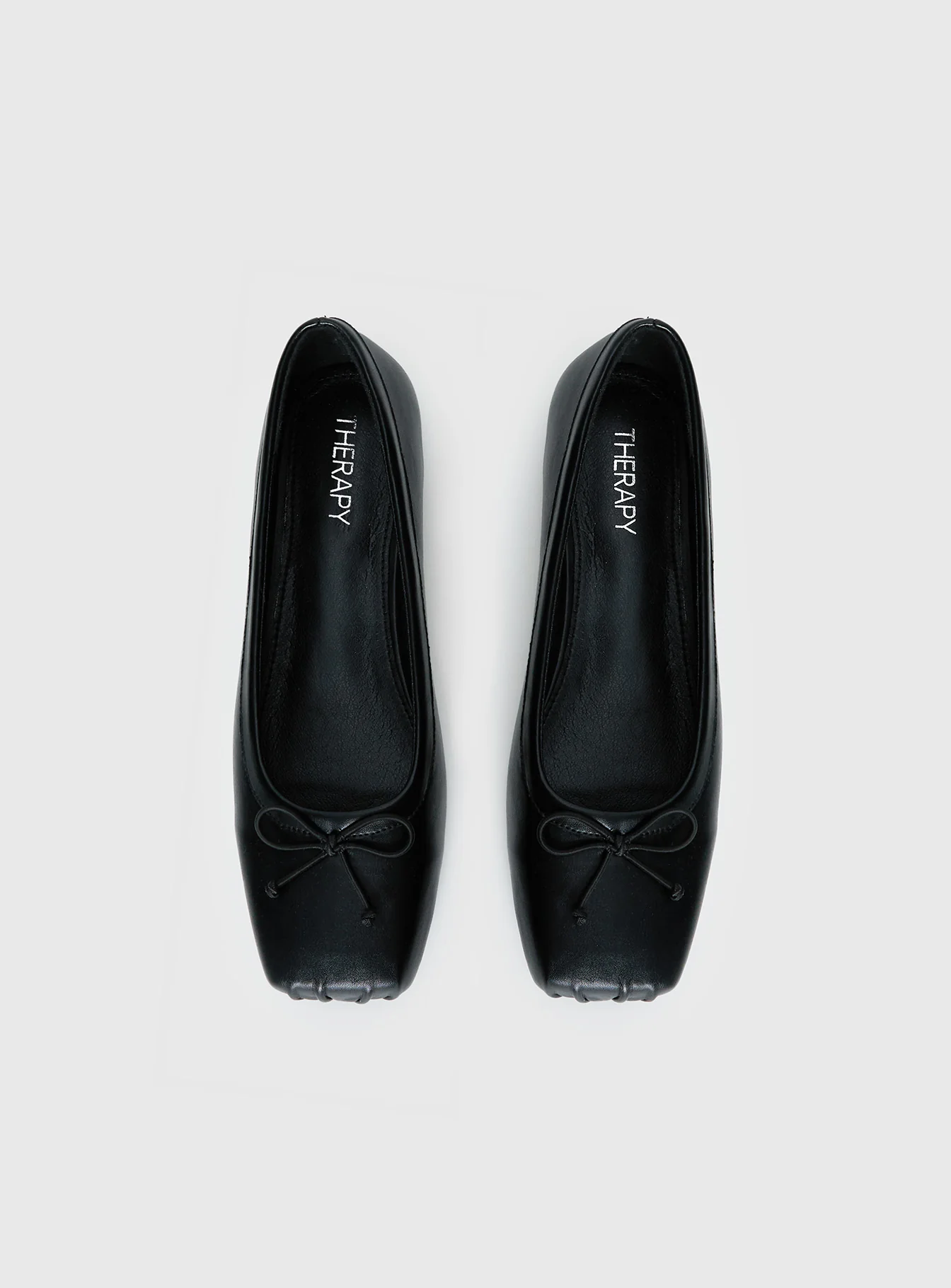 Therapy Laine Square Toe Ballet Flats Black