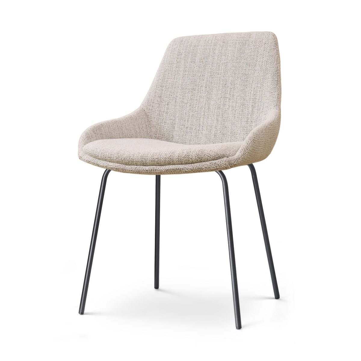 Eetkamerstoel Nora-Isa grijs beige gemêleerd - zwart