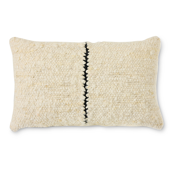 Sierkussen Natural wool striped 50x30 cm