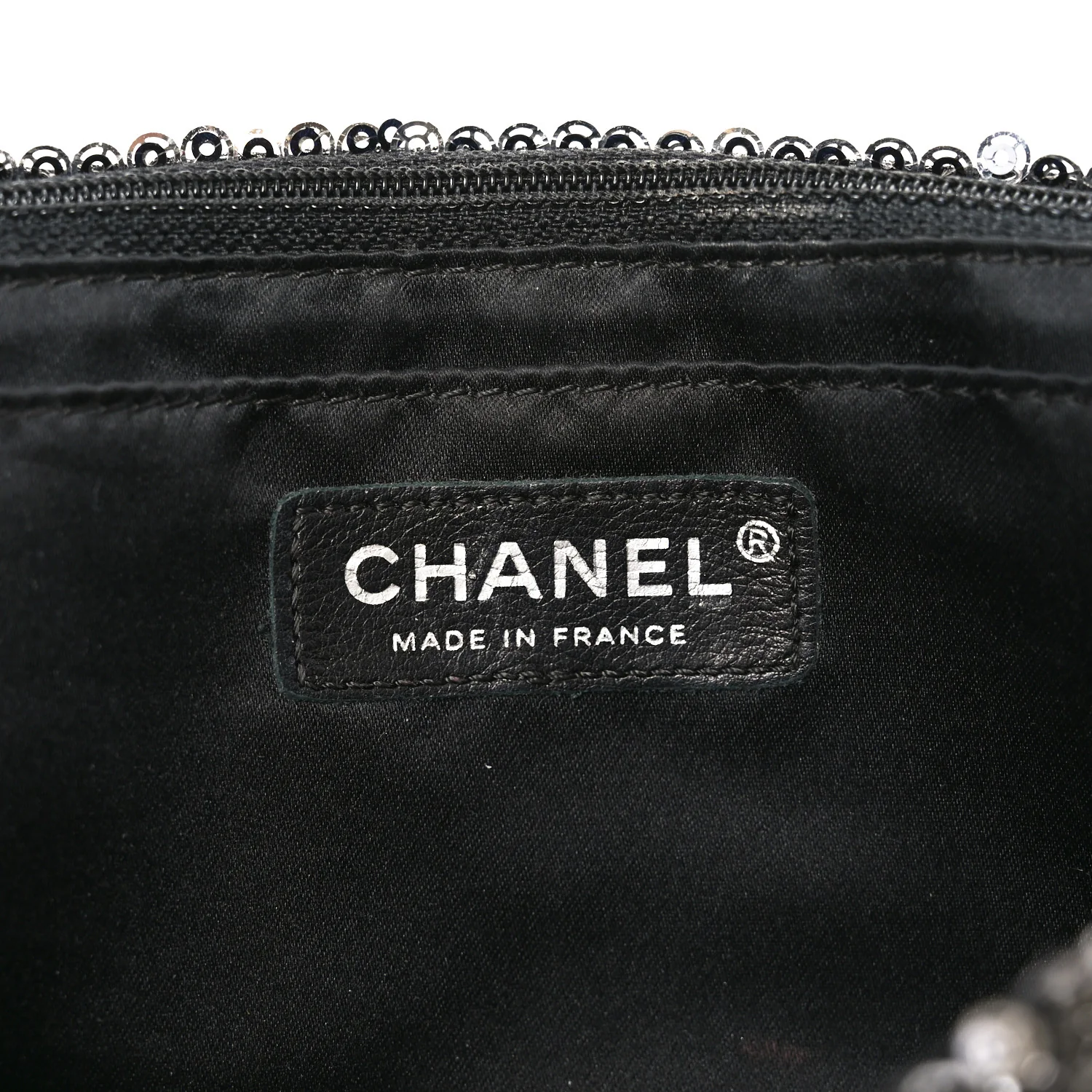 Sequin Medium Single Flap Dark Silver - Top Club