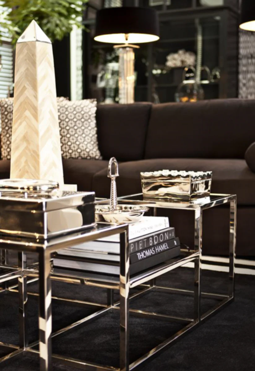 Luxury Art Deco Designer Coffee Table with Smoked Glass - Living Room Salon Table - Luxury Collection