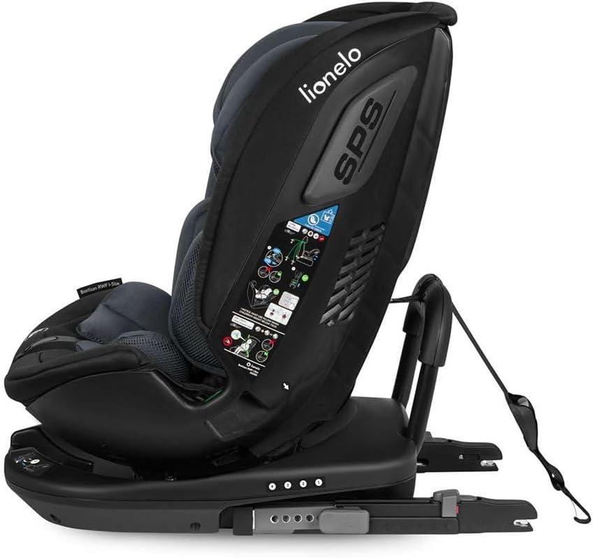 LIONELO Bastiaan RWF Seggiolino Auto per Bambini 0-36 kg Rotante 360° ISOFIX I-Size l'Ultimo Standard Montaggio Avanti e Retro Protezione Laterale Regolatzione completa (BASTIAAN I-SIZE, Grey)