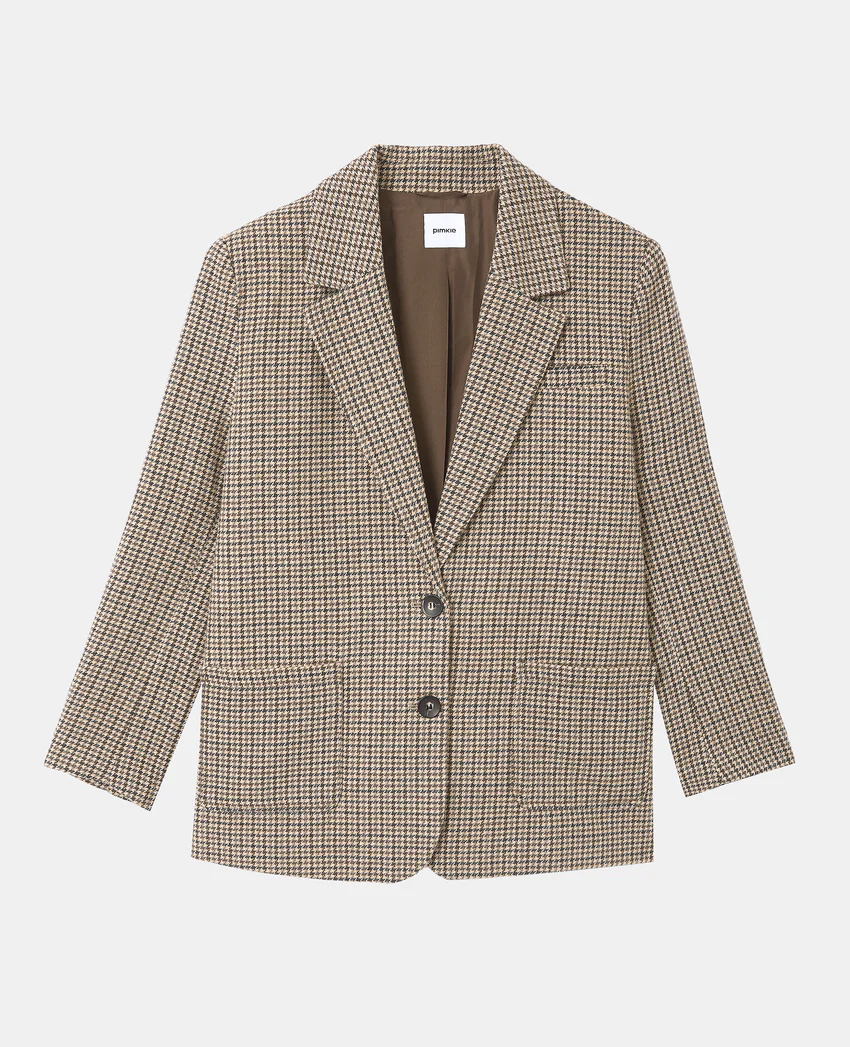 Pimkie Veste blazer oversize en tissu chaud motif pied-de-poule