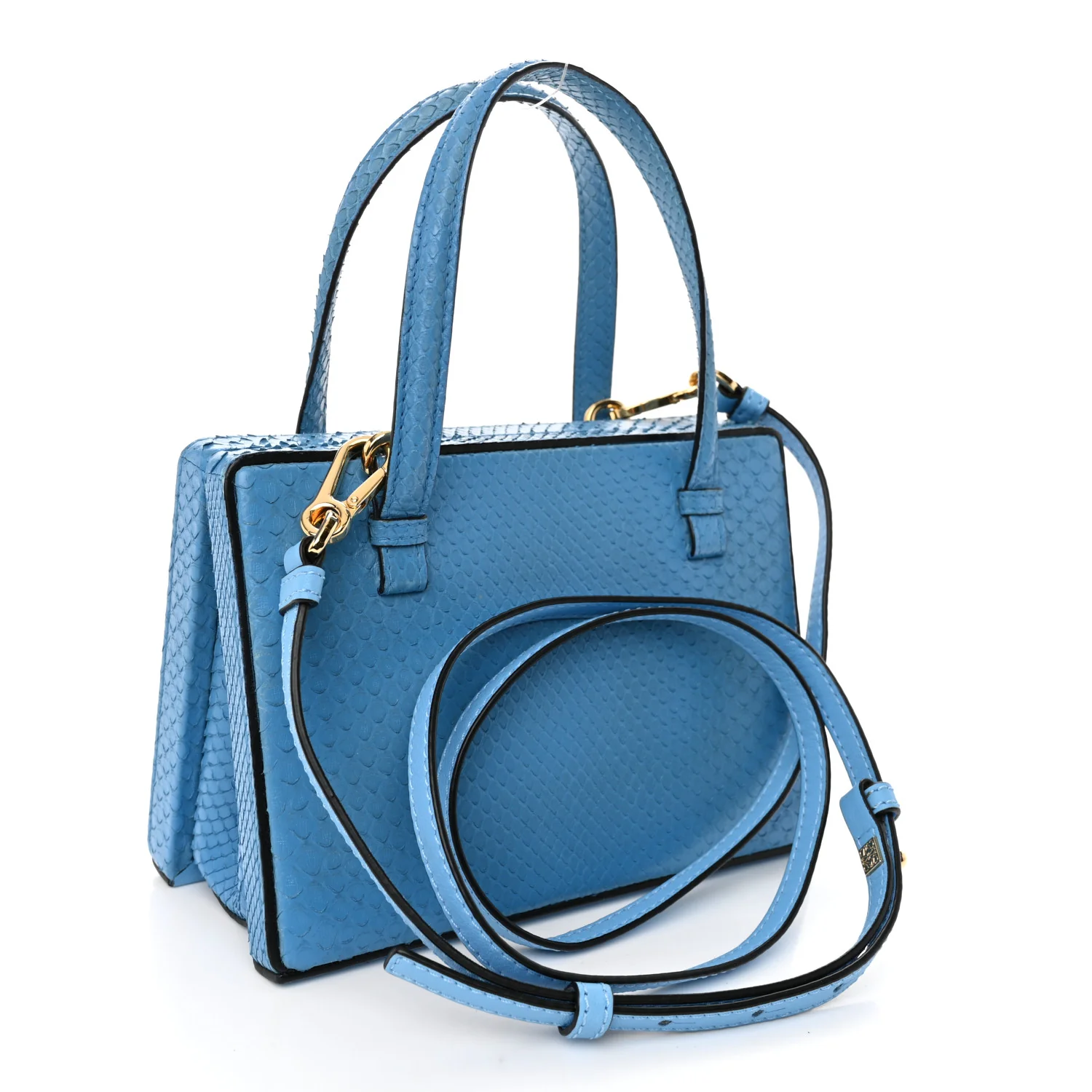 Snakeskin Small Postal Bag Sky Blue - Top Club