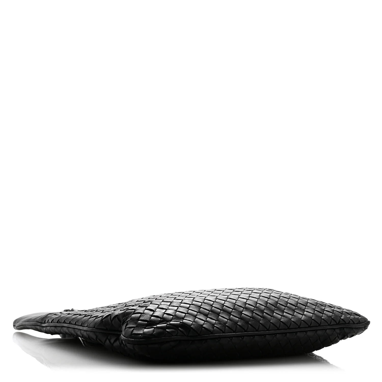 Nappa Intrecciato Flat Shoulder Bag Black - Top Club