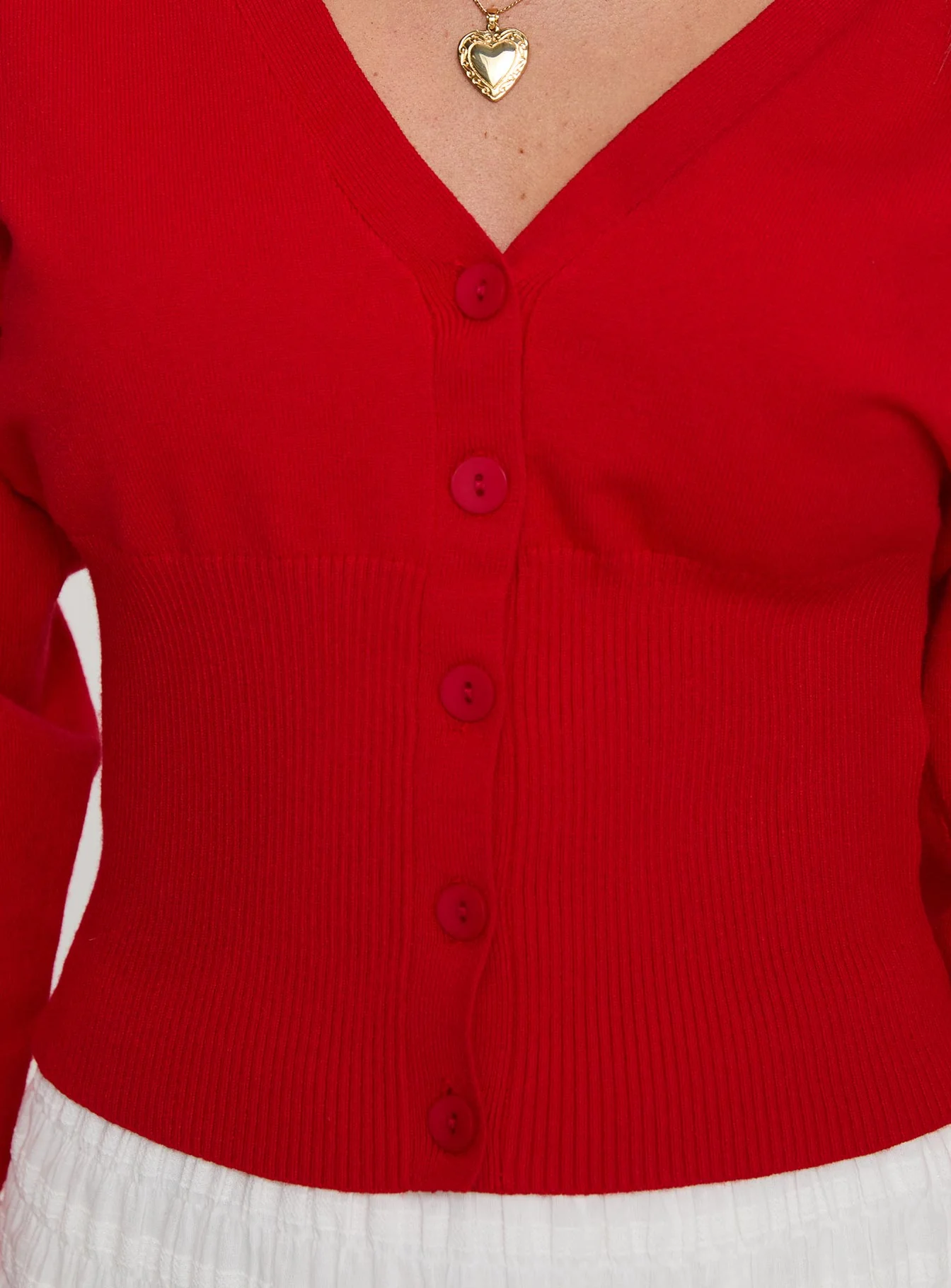 Wistfully Knit Cardigan Red