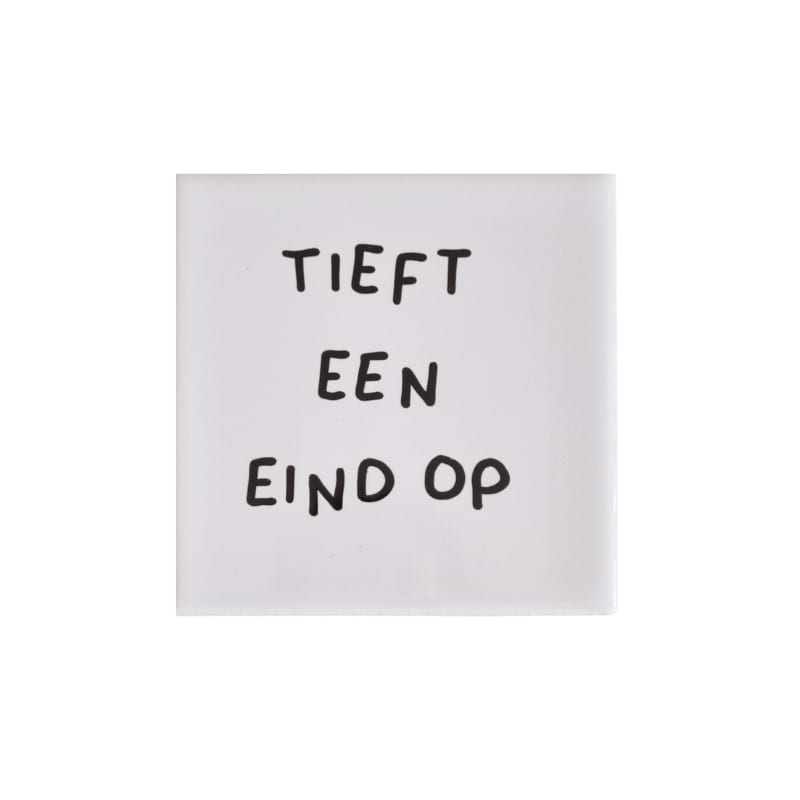 Wandtegel Tieft een eind op