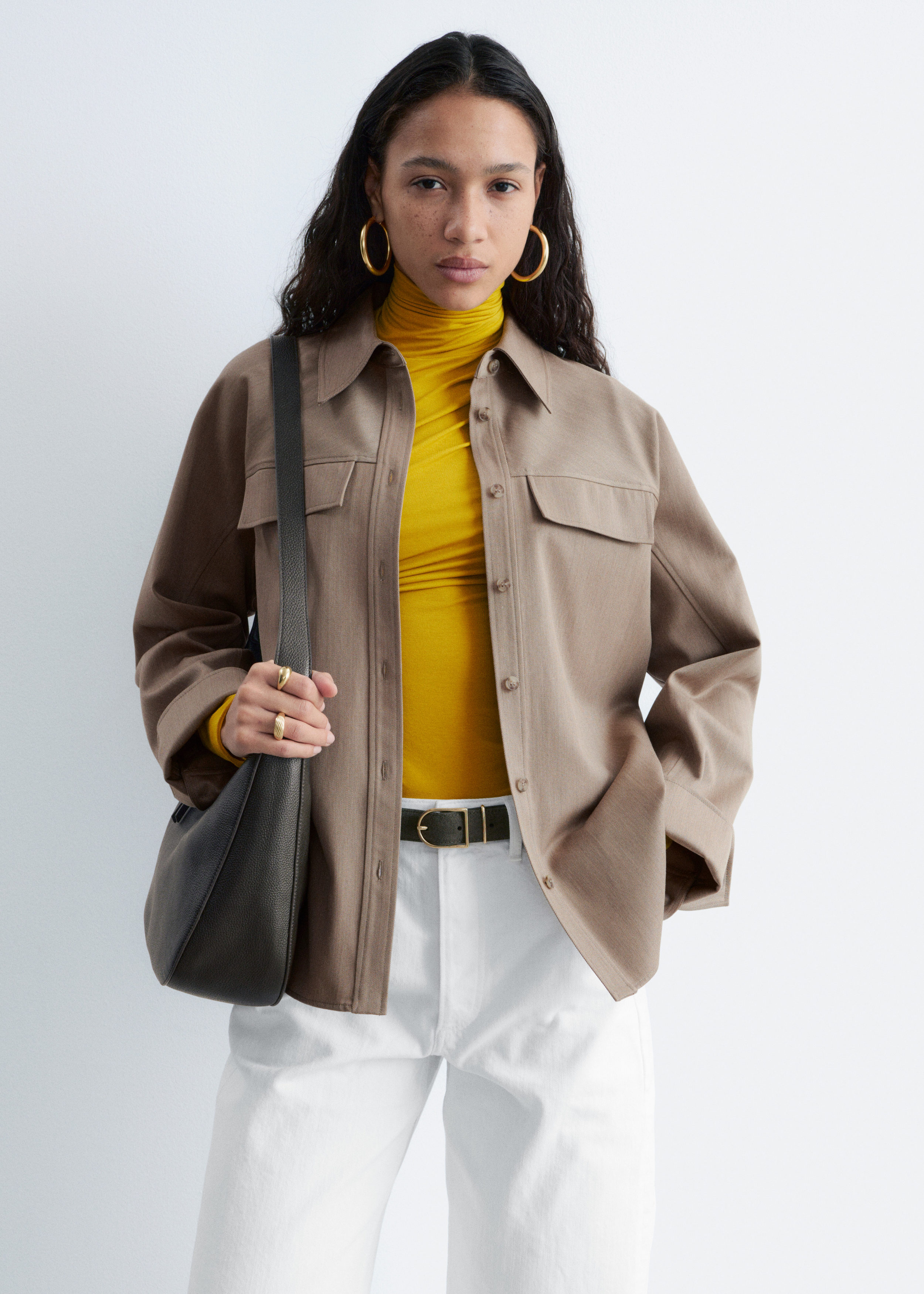 & Other Stories STRUCTURED WOOL-COTTON SHIRT