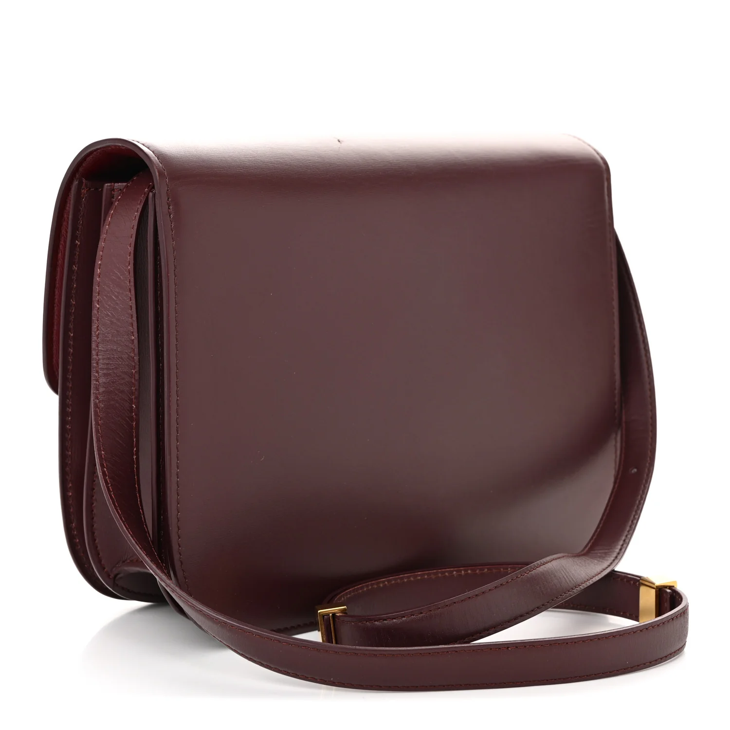 Box Calfskin Medium Classic Box Flap Bag Burgundy - Top Club