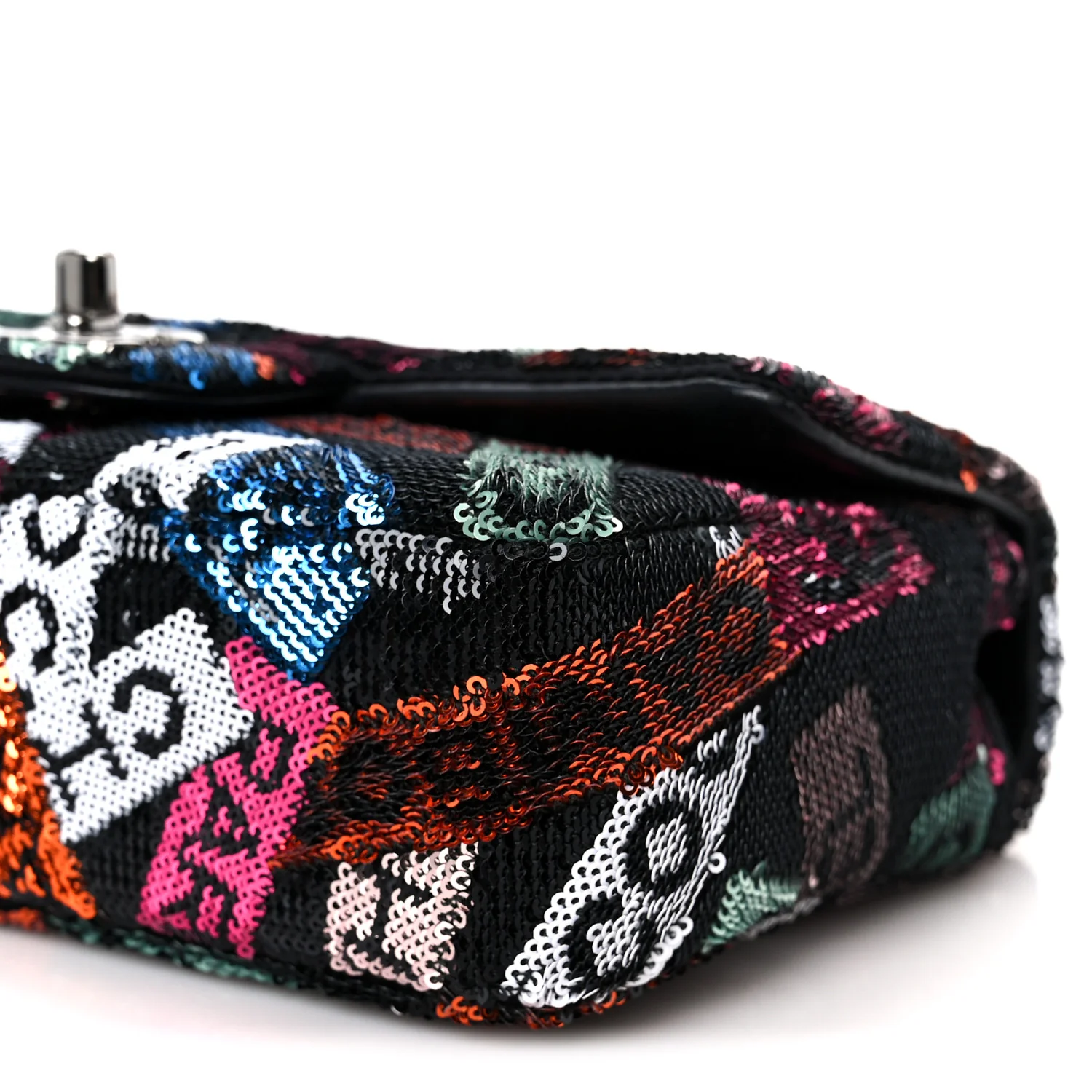 Sequin Logo Small Flap Ruthenium Multicolor - Top Club