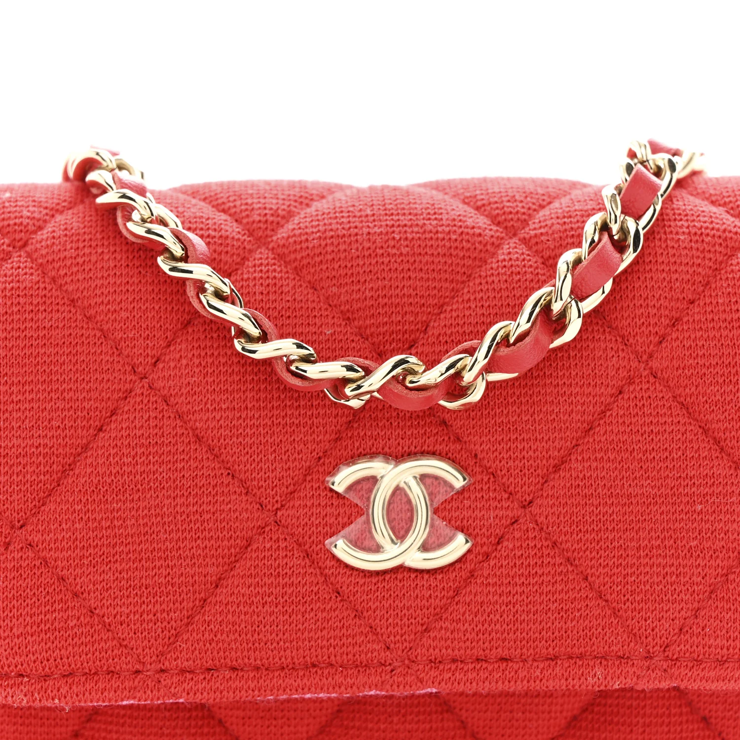 Jersey Quilted Micro Mini Flap Red - Top Club