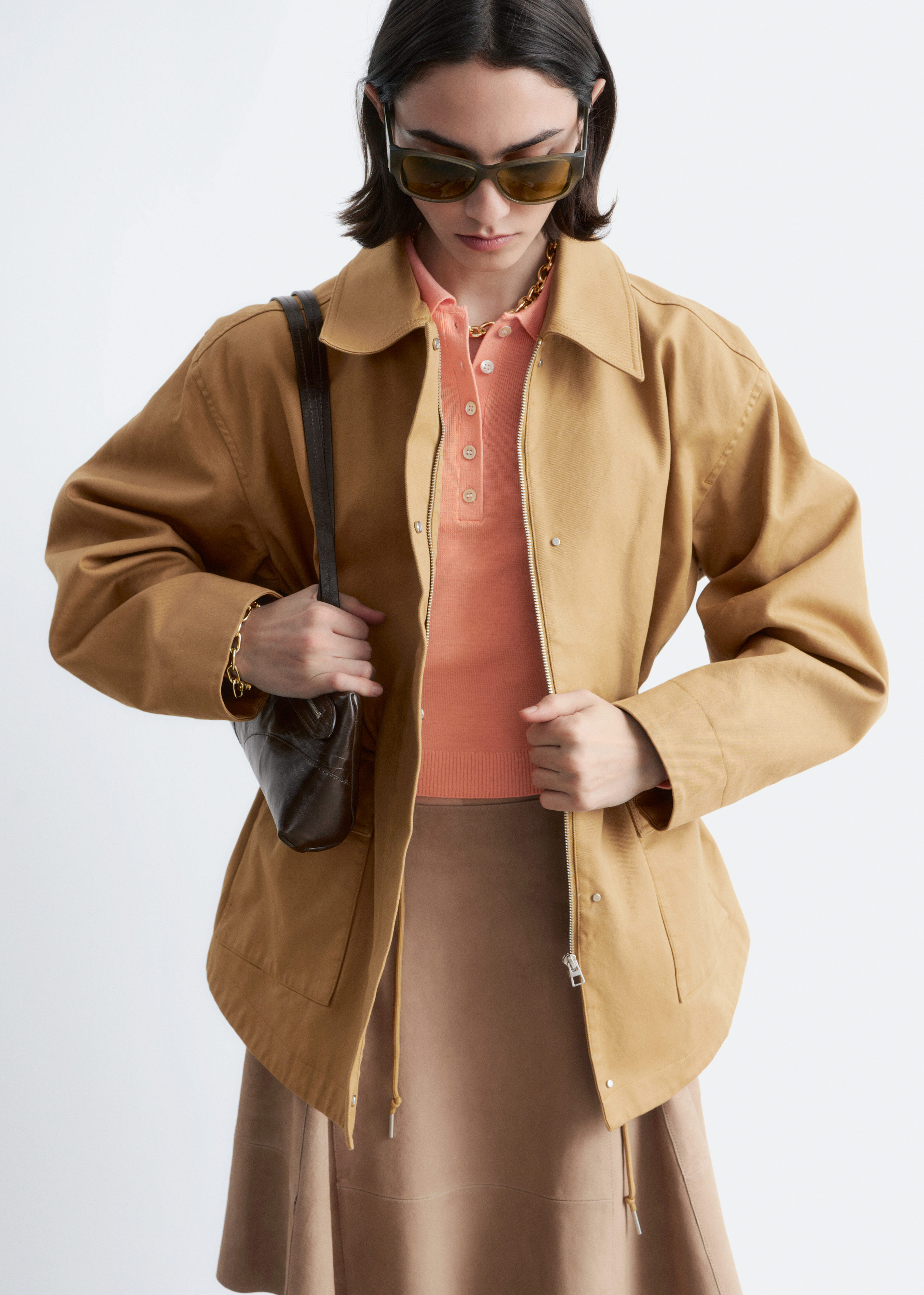 & Other Stories OVERSIZED DRAWSTRING UTILITY JACKET