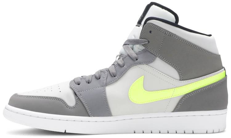 Air Jordan 1 Mid  Gun Smoke Volt  554724-072 - Sneaker Replica Workshop