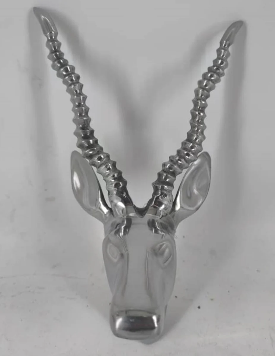 Aluminum wall decoration antlers gazelle silver H. 30 cm - decorative accessories