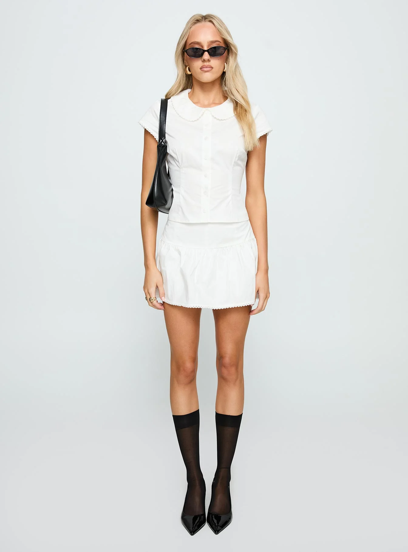 Sweet Treat Button Up Set White