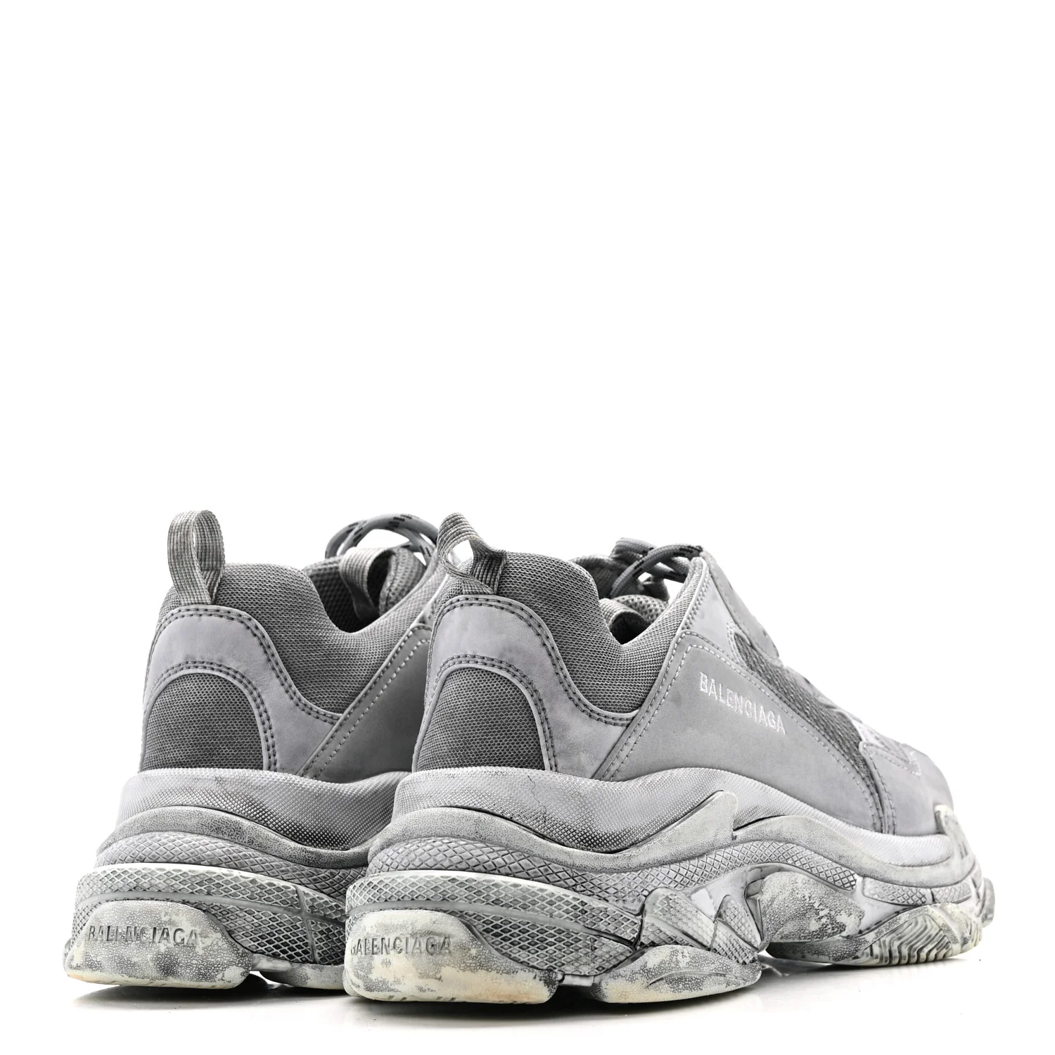 Fabric Mesh Dyed Mens Triple S Sneakers 45 Grey - Top Club