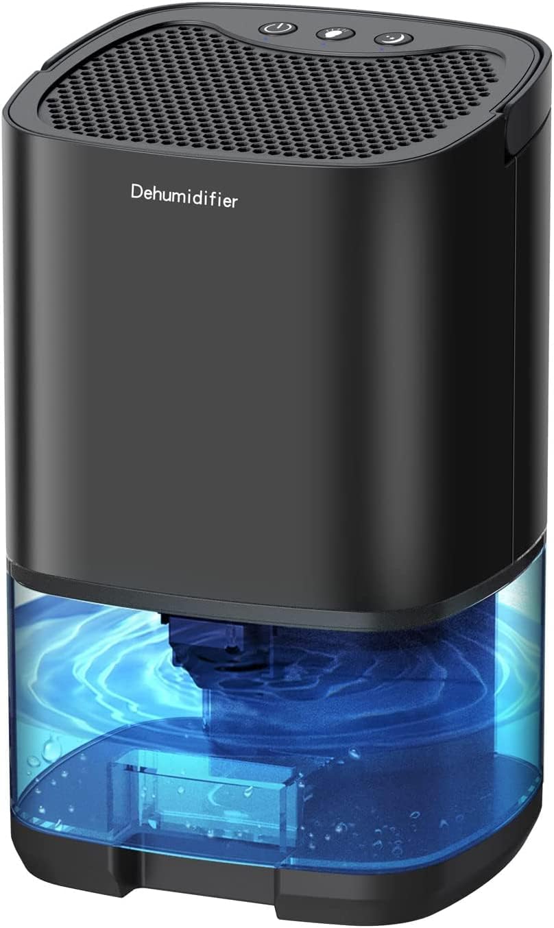 Gocheer Deumidificatore elettrico,1000 ml, deumidificatore silenzioso con protezione da sovraccarico, tubo di scarico, 3 modalità di deumidificazione, luce LED colorata, deumidificatore per la casa
