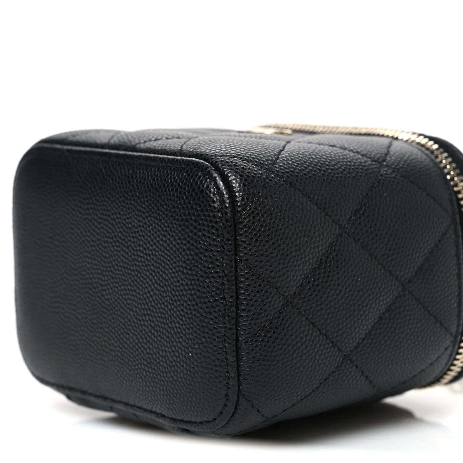 Caviar Quilted Mini Vanity Case With Chain Black - Top Club