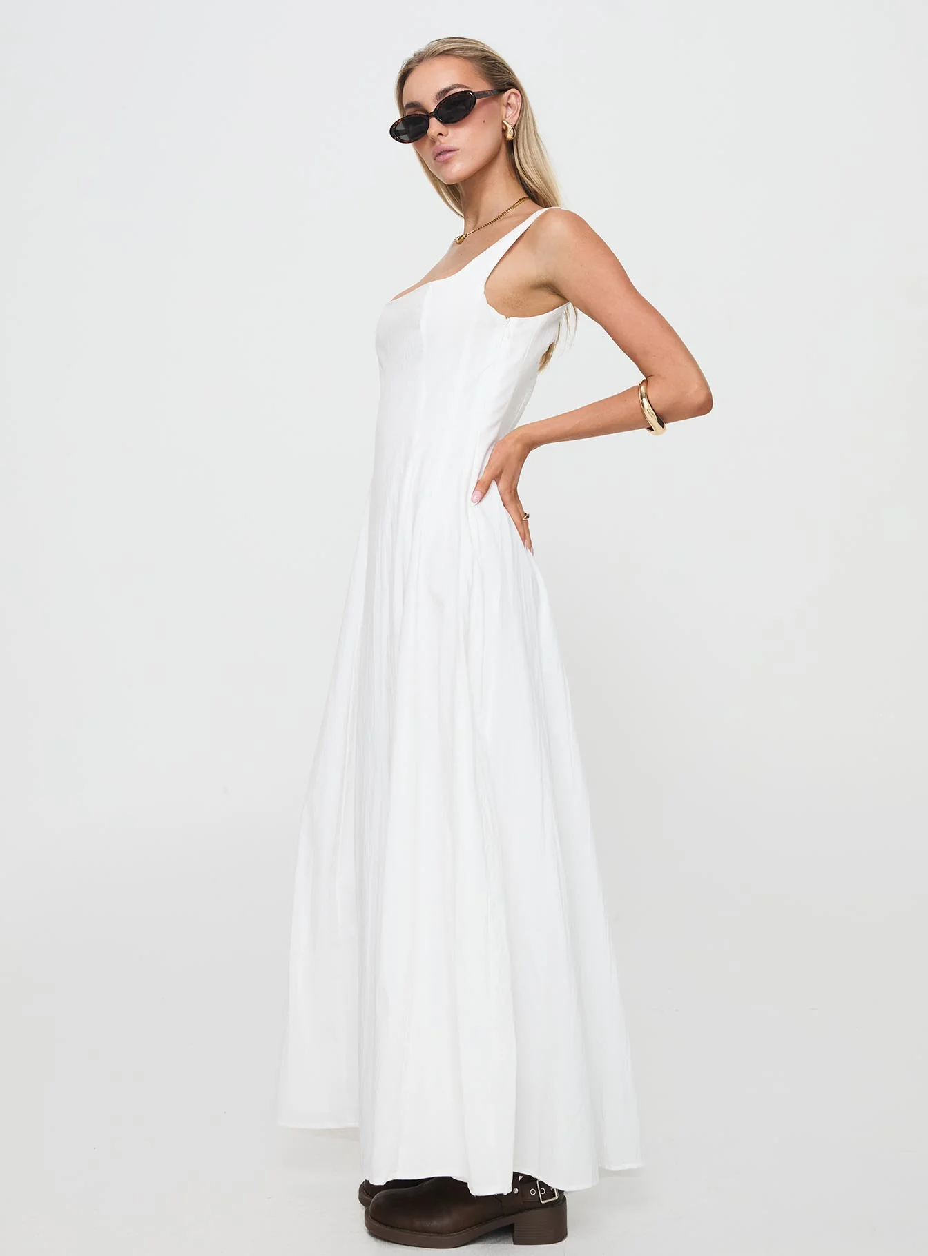 You Can Maxi Dress White Petite